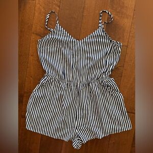 Striped Blue and White Romper